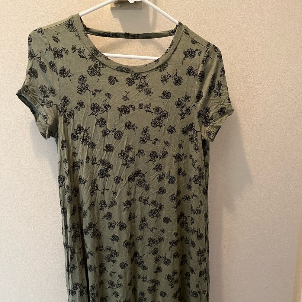 green floral dress